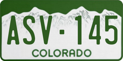 CO license plate ASV145