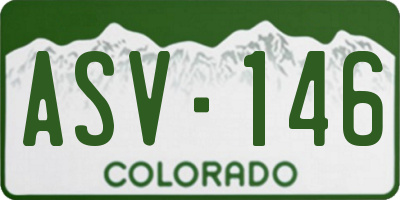 CO license plate ASV146