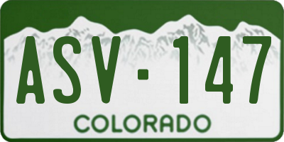 CO license plate ASV147