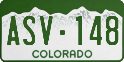 CO license plate ASV148