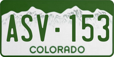 CO license plate ASV153