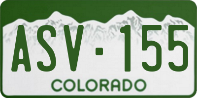 CO license plate ASV155