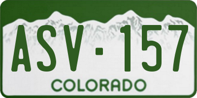 CO license plate ASV157