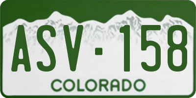 CO license plate ASV158