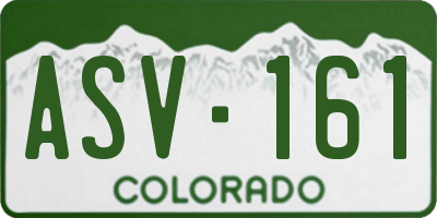 CO license plate ASV161