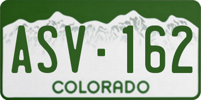CO license plate ASV162