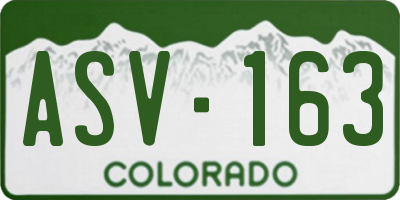 CO license plate ASV163