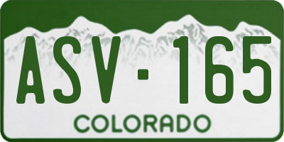 CO license plate ASV165