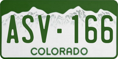 CO license plate ASV166
