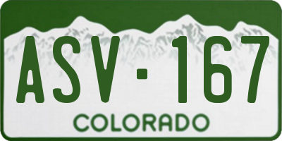 CO license plate ASV167
