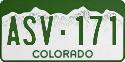 CO license plate ASV171