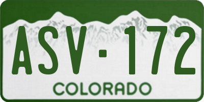 CO license plate ASV172