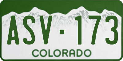 CO license plate ASV173