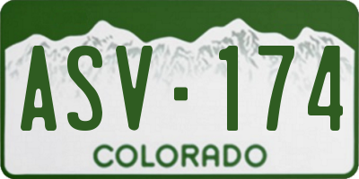 CO license plate ASV174