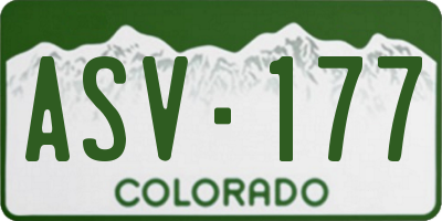 CO license plate ASV177
