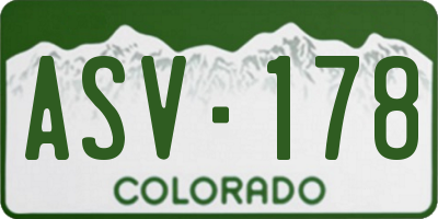 CO license plate ASV178