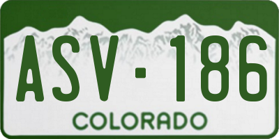 CO license plate ASV186