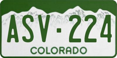 CO license plate ASV224
