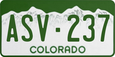 CO license plate ASV237