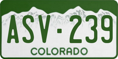 CO license plate ASV239