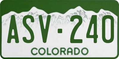 CO license plate ASV240