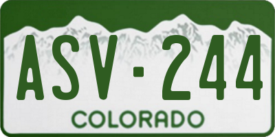 CO license plate ASV244