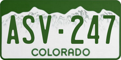 CO license plate ASV247