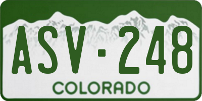 CO license plate ASV248