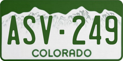 CO license plate ASV249