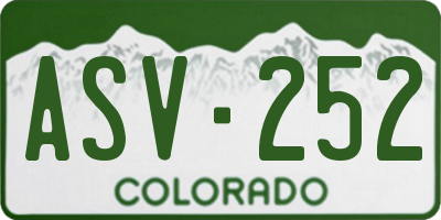 CO license plate ASV252