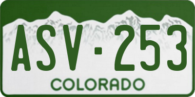 CO license plate ASV253
