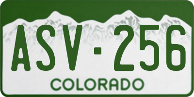 CO license plate ASV256