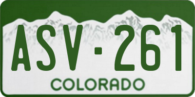 CO license plate ASV261