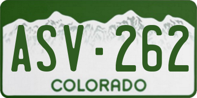 CO license plate ASV262
