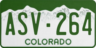 CO license plate ASV264