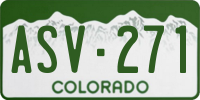 CO license plate ASV271