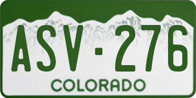 CO license plate ASV276