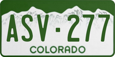 CO license plate ASV277