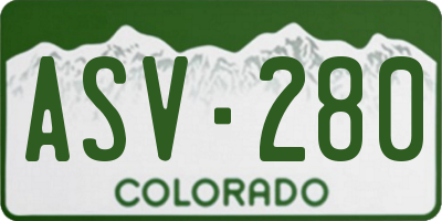 CO license plate ASV280