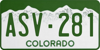 CO license plate ASV281
