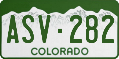 CO license plate ASV282