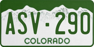 CO license plate ASV290