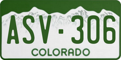 CO license plate ASV306