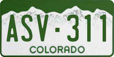 CO license plate ASV311