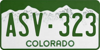 CO license plate ASV323
