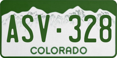 CO license plate ASV328