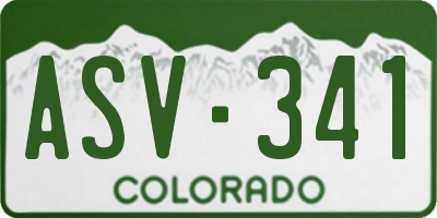 CO license plate ASV341