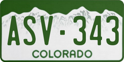 CO license plate ASV343