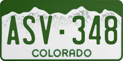 CO license plate ASV348