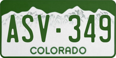 CO license plate ASV349
